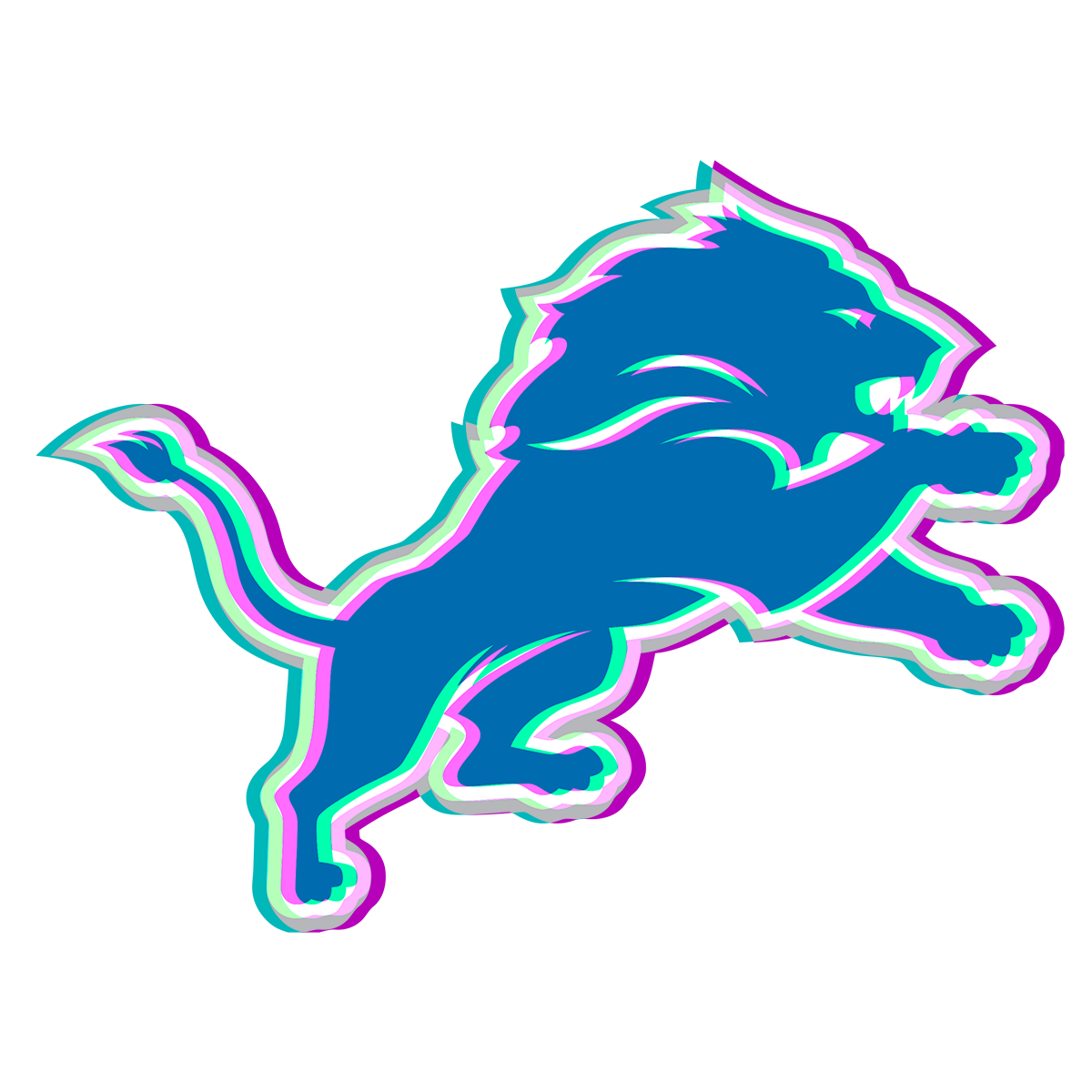 Phantom Detroit Lions logo decal supplier